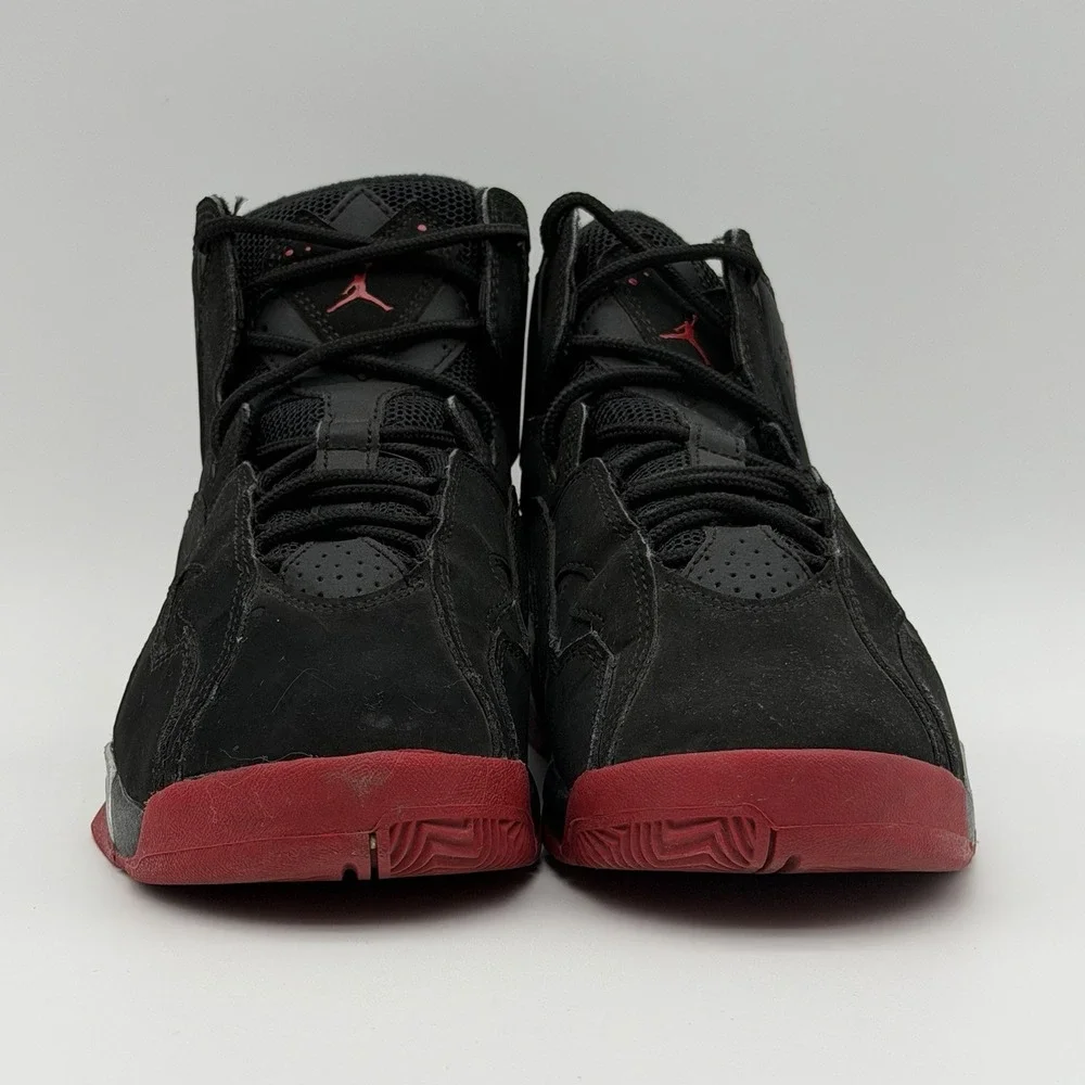 Jordan True Flight Black Gym Red Metallic Silver 343795-003 6Y